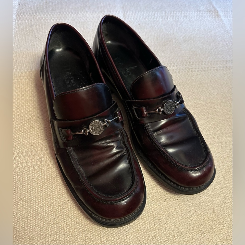 g.h. bass red loafers